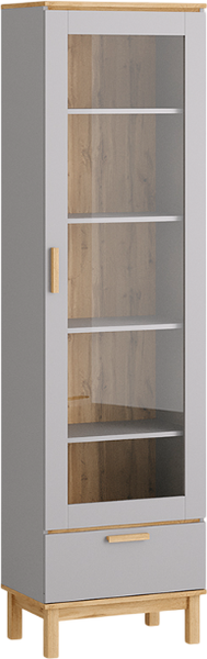 Шкаф-пенал с витриной MODULA Вирелле INV06HS-1V1S-602/398/2194(21) - фото