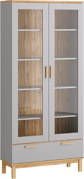 Шкаф с витриной MODULA Вирелле INV06HS-2V1S-1004/398/2194(21) - фото