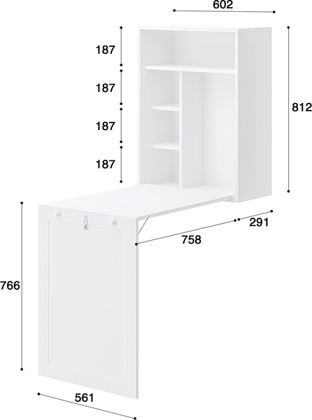 Стол-стеллаж MODULA Тира INV08HW-1D-602/291/812(11)