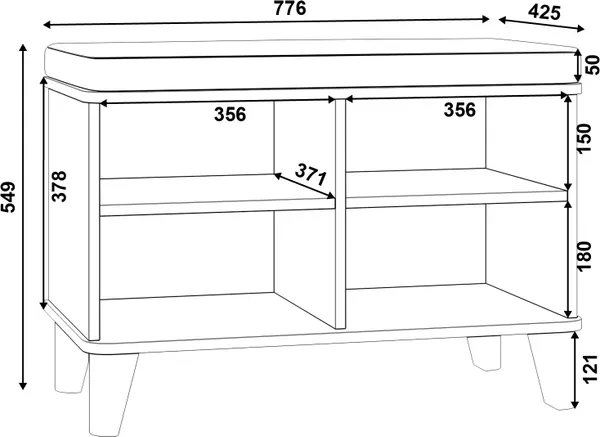 Тумба MODULA Карпин INV01T-1D-776/425/549(02)