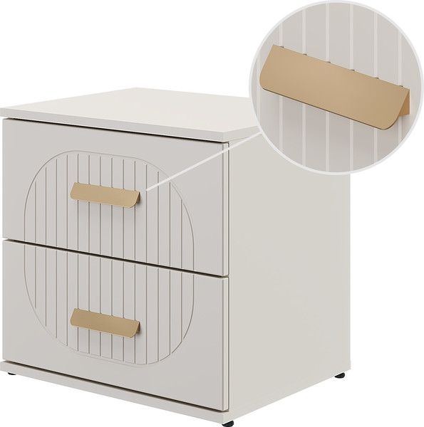 Прикроватная тумба MODULA Хелена INV02T-2S-502/398/490(18)