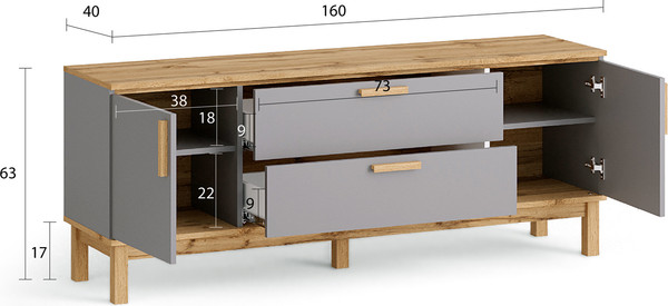 Тумба MODULA Вирелле INV06T-2D2S-1608/398/625(21)