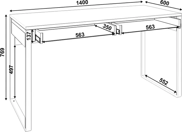 Письменный стол MODULA Карпин INV01SP-2S-1400/600/767(11)