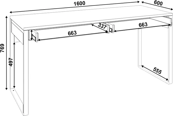 Письменный стол MODULA Карпин INV01SP-2S-1600/600/767(11)