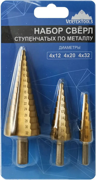 Набор сверл Vertex Tools 4-12-4-20-4-32 - фото