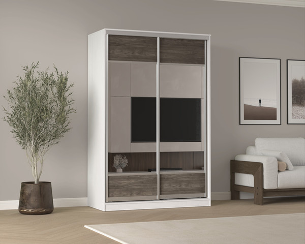 Шкаф-купе Кортекс-мебель Сенатор ШК10 геометрия с зеркалом