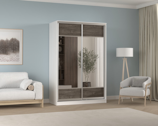Шкаф-купе Кортекс-мебель Сенатор ШК10 геометрия с зеркалом