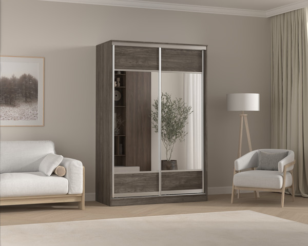 Шкаф-купе Кортекс-мебель Сенатор ШК10 геометрия с зеркалом