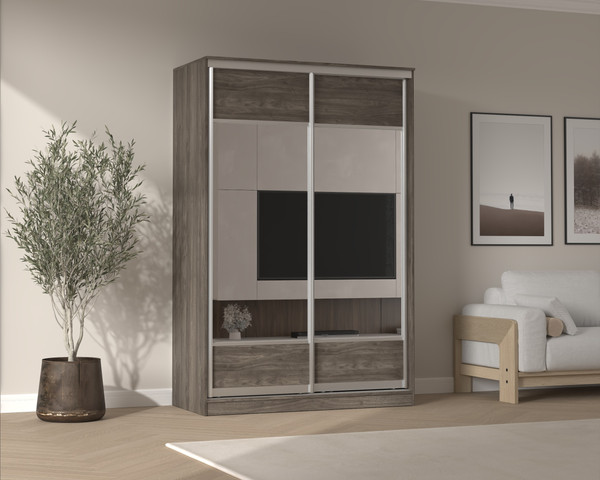 Шкаф-купе Кортекс-мебель Сенатор ШК10 геометрия с зеркалом