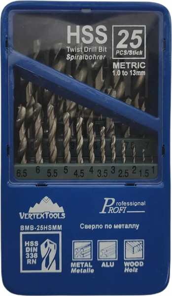 Набор сверл Vertex Tools 0987-25 - фото