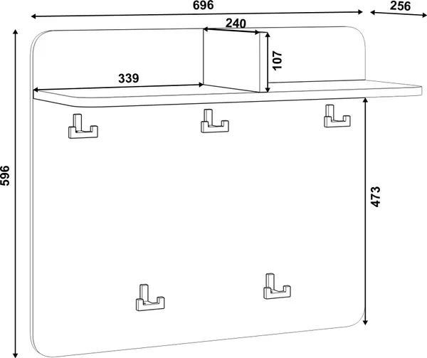 Вешалка для одежды MODULA Карпин INV01VW-696/256/596(10)
