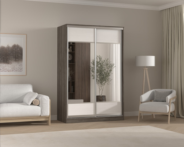 Шкаф-купе Кортекс-мебель Сенатор ШК10 геометрия с зеркалом