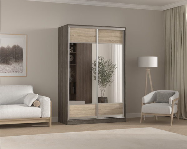 Шкаф-купе Кортекс-мебель Сенатор ШК10 геометрия с зеркалом