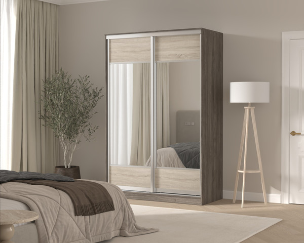 Шкаф-купе Кортекс-мебель Сенатор ШК10 геометрия с зеркалом