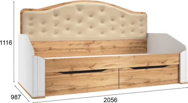 Кровать-тахта MODULA Карпин INV01KM-2S-2056/987/1116(03)