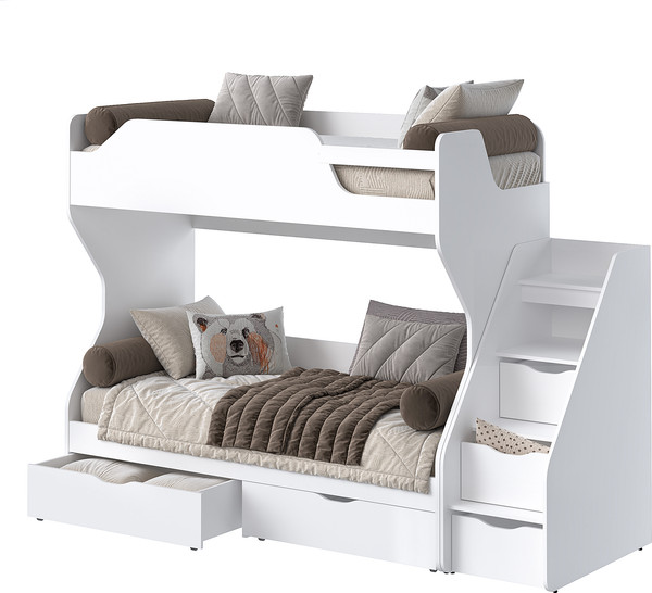 Двухъярусная кровать MODULA Ламелла INV05KW-2054/954/1829(11)