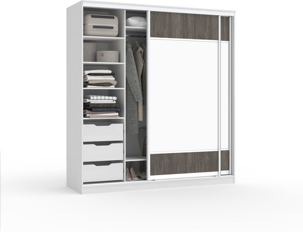 Шкаф-купе Кортекс-мебель Сенатор ШК12 геометрия с зеркалом