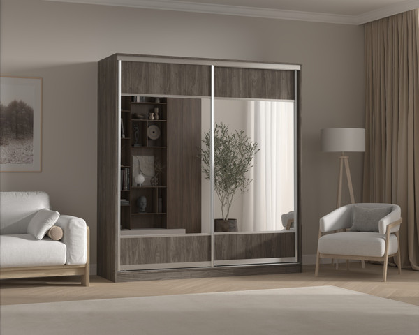 Шкаф-купе Кортекс-мебель Сенатор ШК12 геометрия с зеркалом