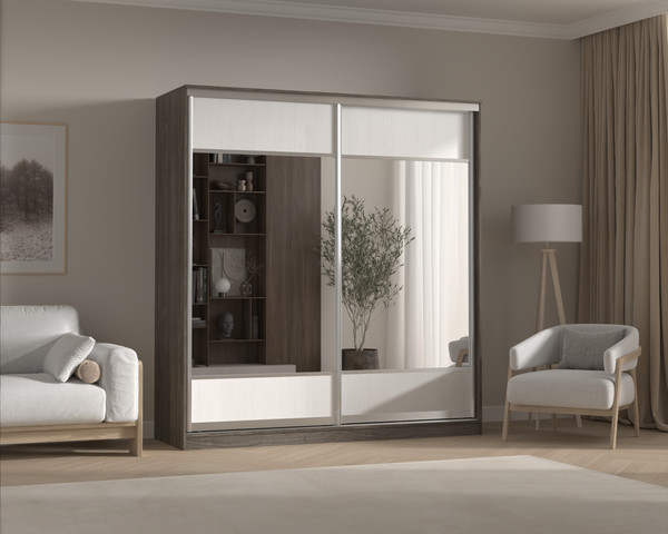 Шкаф-купе Кортекс-мебель Сенатор ШК12 геометрия с зеркалом