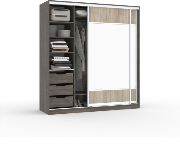 Шкаф-купе Кортекс-мебель Сенатор ШК12 геометрия с зеркалом