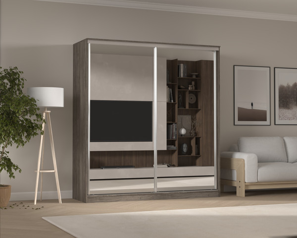 Шкаф-купе Кортекс-мебель Сенатор ШК12 классика 2 зеркала