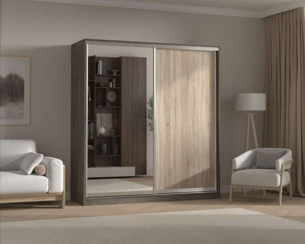 Шкаф-купе Кортекс-мебель Сенатор ШК12 классика с зеркалом