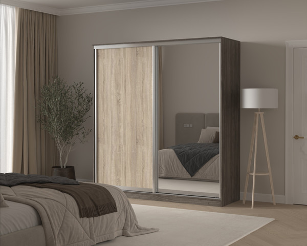 Шкаф-купе Кортекс-мебель Сенатор ШК12 классика с зеркалом