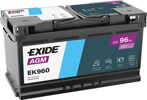 Автомобильный аккумулятор Exide AGM EK960 96Ah 850A (R+) - фото