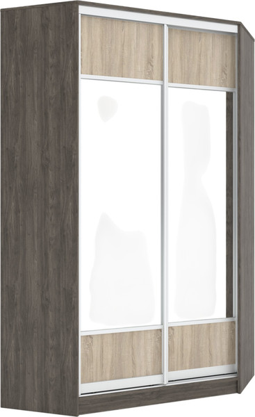 Шкаф-купе Кортекс-мебель Сенатор ШК30 геометрия угловой с зеркалом - фото