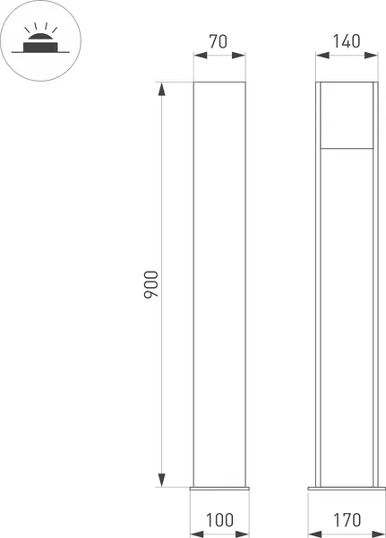 Светильник уличный Arlight LGD-SEKVOYA-BOLL-H900-11W Warm3000 BK / 054980