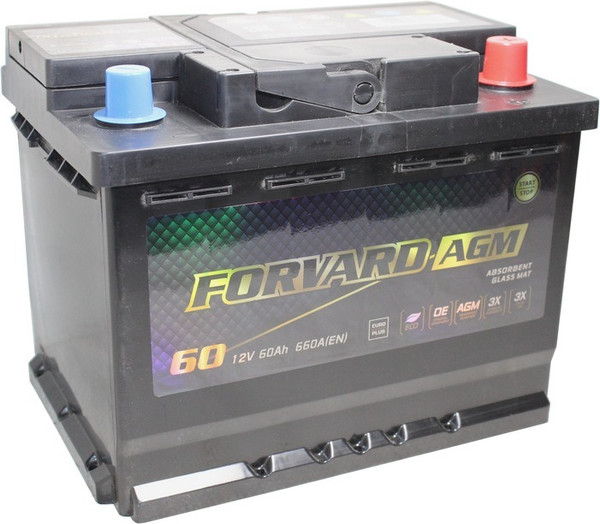 Автомобильный аккумулятор FORVARD AGM 60 Ah (0) 640A L2 12V60 AH AGM / FAL2.60.660.AGM - фото