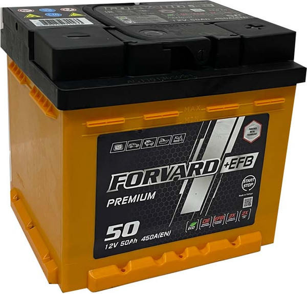 Автомобильный аккумулятор FORVARD EFB Premium 50 Ah (0) 450A L1 12V50 AH/L1 / FEPL1.50.450.SMF  - фото