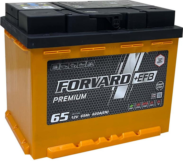 Автомобильный аккумулятор FORVARD EFB Premium 65 Ah (0) 620A L2 12V65 AH/L2 / FEPL2.65.620.SMF - фото