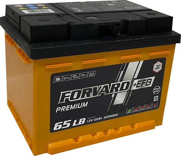 Автомобильный аккумулятор FORVARD Forvard EFB Premium 620A LB2 12V65 AH/L2B / FEPLB2.65.620.SMF - фото