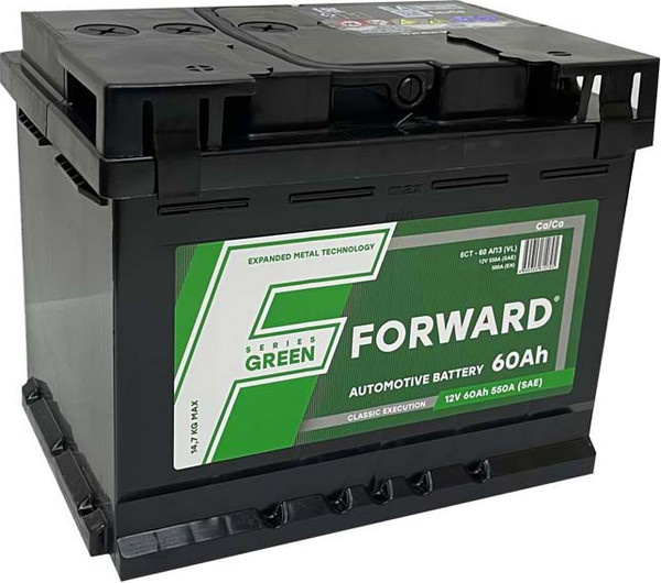 Автомобильный аккумулятор ForwarD Green 60 Ah (1) 530A L2 6CT-60 / 060 022 K01 FG - фото
