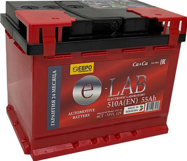 Автомобильный аккумулятор E-Lab (0) 510A L2 6CT-55 / 055 112 K11 E - фото