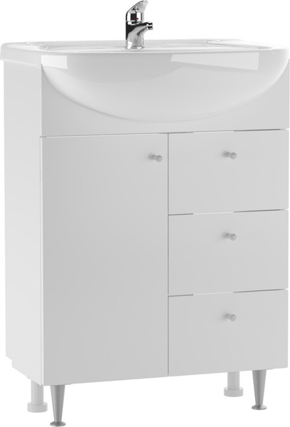 Тумба под умывальник Айсберг Уют 60 Промо с 3 верхними ящиками В3 - фото