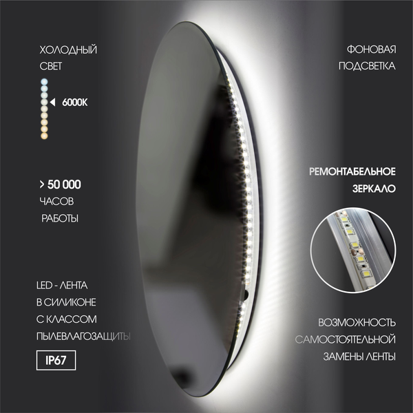 Зеркало Алмаз-Люкс Tokyo Black 60d2-6