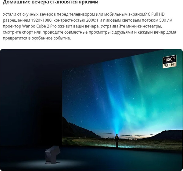 Проектор Wanbo Cube 2 Pro