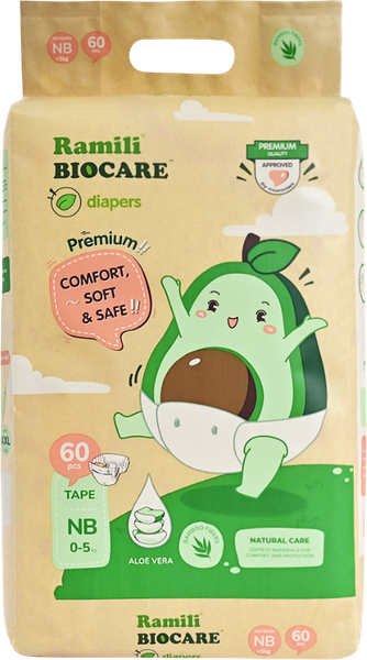 Подгузники детские Ramili Biocare Newborn / NBD60 - фото