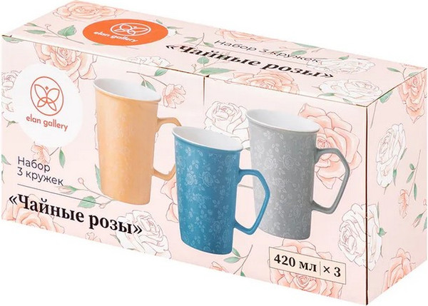 Набор кружек Elan Gallery Чайные розы / 880256
