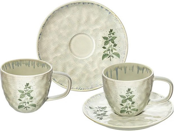 Чашка с блюдцем Elan Gallery Лимонная мята / 880254 - фото