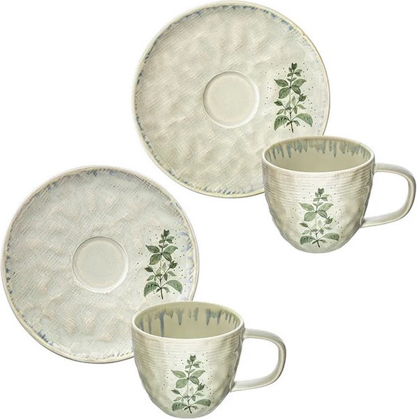 Чашка с блюдцем Elan Gallery Лимонная мята / 880254