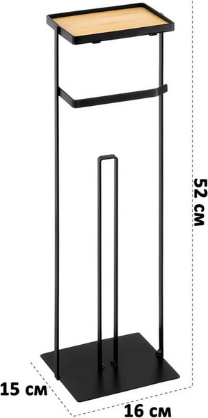 Стойка для туалетной бумаги El Casa Черная / 240475