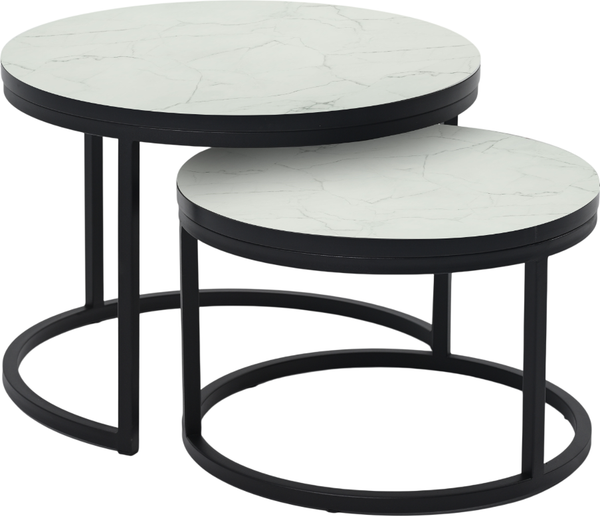 Комплект журнальных столиков Мир стульев №6 (черный муар/жемчужный перито) - фото