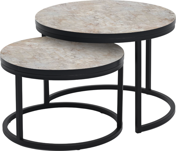 Комплект журнальных столиков Мир стульев №6 (черный муар/вельдский сланец) - фото