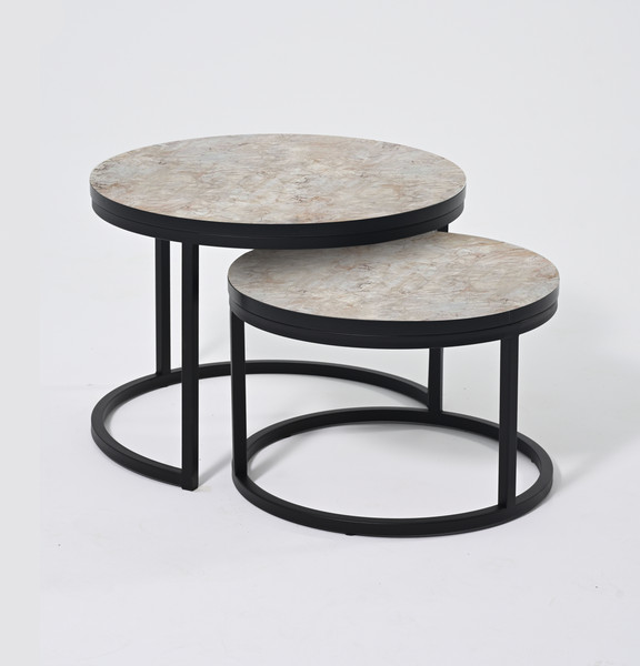 Комплект журнальных столиков Мир стульев №6 (черный муар/вельдский сланец)