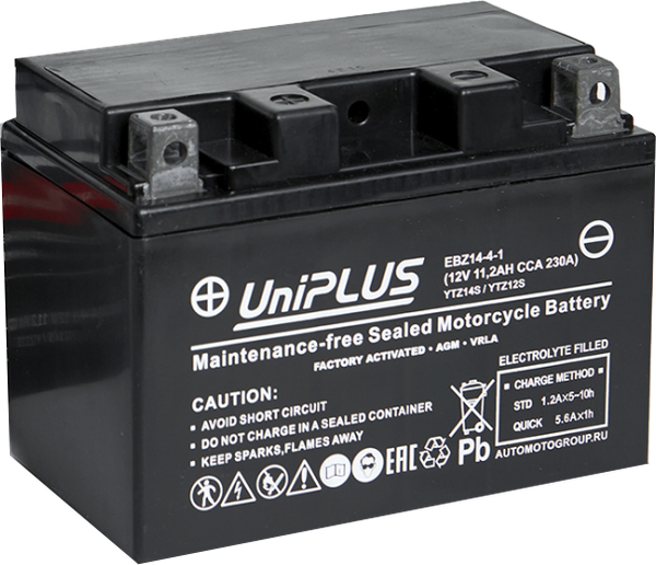 Мотоаккумулятор UniPLUS HP (1) 220A YTZ14S-BS / EBZ14-4-1 - фото