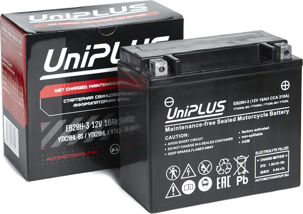 Мотоаккумулятор UniPLUS HP (0) 310A YTX20L-BS / EB20H-3