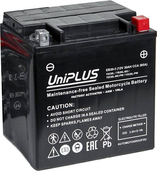 Мотоаккумулятор UniPLUS HP (0) 385A YIX30L / EB30-3 - фото